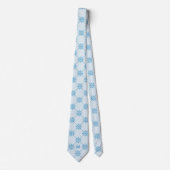 Cravate Monogram Blue Snowflakes Motif Carré diagonal (Devant)