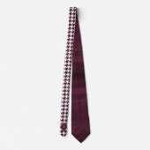 Cravate Monogram Houndstooth Pattern White & Burgundy Wood (Dos)