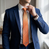 Cravate Monogram Modern Brushed Copper Metallic Pattern