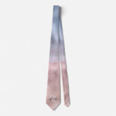 Cravate Monogram Shimmery Rose Gold et Baby Blue Ombre (Devant)