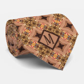 Cravate Monogram Sienna Saddle Brown Motif unique Hommes (Roulé)