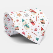 Cravate Monogram, Snowman Sweets Motif Holiday (Roulé)