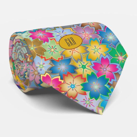 Cravate Monogram, Spring-Summer Flowers Single Print (Roulé)