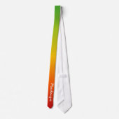 Cravate MONOGRAM Texte blanc sur ROUGE JAUNE VERT TROPICAL (Dos)