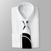 Cravate Monogramme Abstrait noir blanc rose (Attaché)