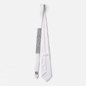 Cravate Monogramme Abstrait noir et blanc (Dos)