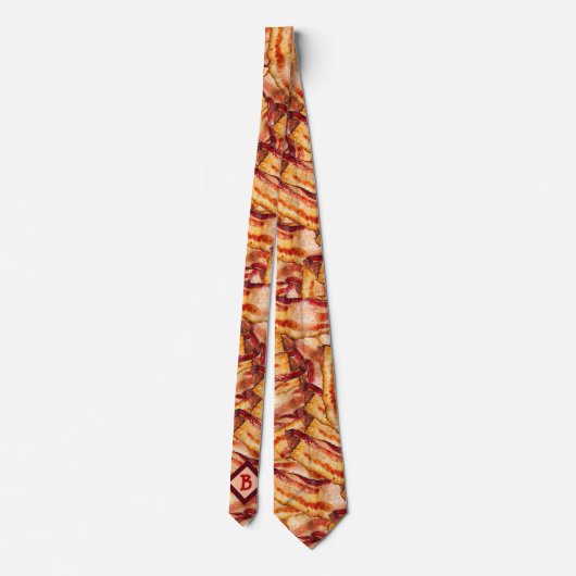 Cravate Monogramme Bacon Motif Funny Gag Cadeau (Dos)