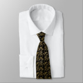 Cravate Monogramme Best Man Groomsmen Black Gold Damas (Attaché)
