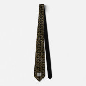 Cravate Monogramme Best Man Groomsmen Black Gold Damas (Devant)