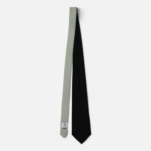 Cravate Monogramme BEST MAN Groomsmen Groomsman Black Crav (Dos)