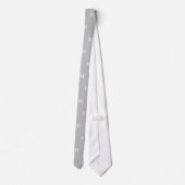 Cravate Monogramme blanc gris simple et élégant (Dos)