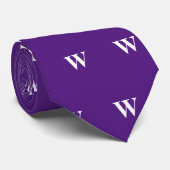 Cravate Monogramme blanc violet simple et élégant (Roulé)