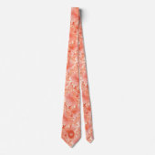 Cravate Monogramme Botanique Corail (Devant)
