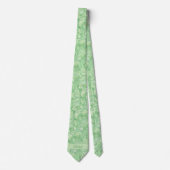 Cravate Monogramme Botanique Vert Clair (Devant)