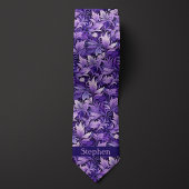 Cravate Monogramme Botanique Violet
