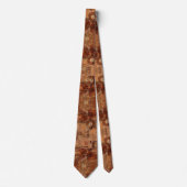 Cravate Monogramme Brown Abstrait en terre cuite rustique (Devant)