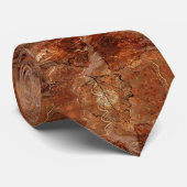 Cravate Monogramme Brown Abstrait en terre cuite rustique (Roulé)