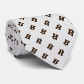 Cravate Monogramme Brown Amusement Alphabet Motif Élégant (Roulé)