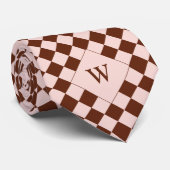 Cravate Monogramme Brown décontracté À damiers (Roulé)