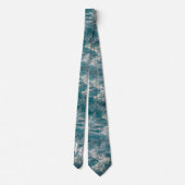 Cravate Monogramme Caraïbes mer Bleu blanc vague crêtes (Dos)