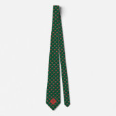 Cravate Monogramme Cardinal Bird Motif sur Green (Devant)