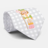 Cravate Monogramme Casse-Noisette Gingham Pastel (Roulé)