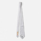 Cravate Monogramme Casse-Noisette Gingham Pastel (Dos)