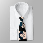 Cravate Monogramme chic géométrique moderne flamboyant (Attaché)