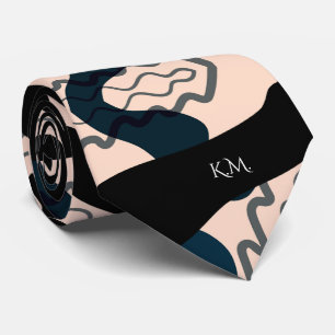 Cravate Monogramme Chic Géométrique Moderne Flamboyant