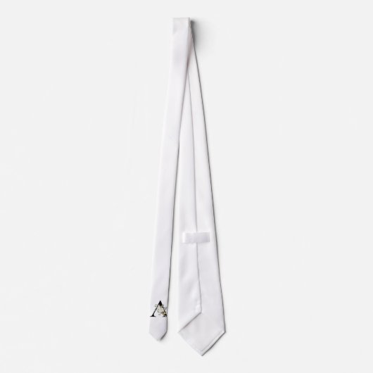 Cravate Monogramme classique initial A avec fleurs blanche (Dos)