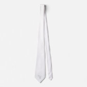 Cravate Monogramme classique initial W, gris sur blanc (Devant)