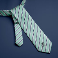 Monogramme classique Menthe verte et rayures de ma