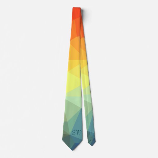 Cravate Monogramme Couleur Prism Trendy & Stylish Hommes (Devant)