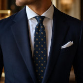 Cravate Monogramme Couronne Navy