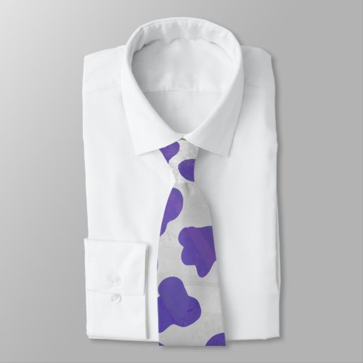 Cravate Monogramme Dalmatien violet et blanc (Attaché)