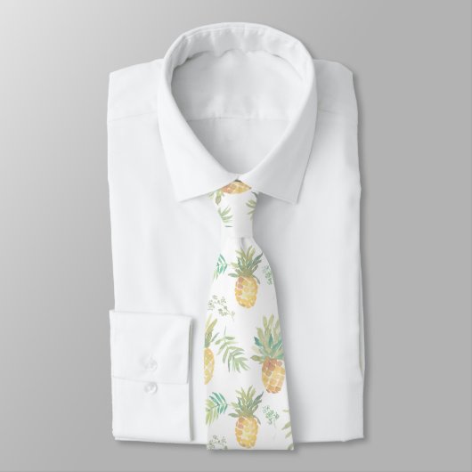 Cravate Monogramme d'ananas moderne (Attaché)