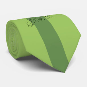 Cravate Monogramme de bande verte