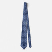 Cravate Monogramme de mandala bleu cobalt (Devant)