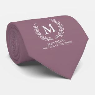 Cravate Monogramme de mariage Mauve pour le frère de la ma