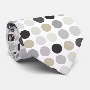 Cravate monogramme de motif noir pois