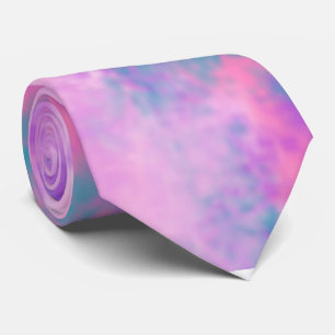 Cravate Monogramme de nuages roses mignons