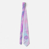 Cravate Monogramme de nuages roses mignons (Dos)