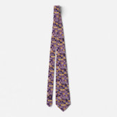 Cravate Monogramme de triangles violet et or (Dos)