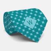 Cravate Monogramme décontracté Cercles Turquoises (Roulé)