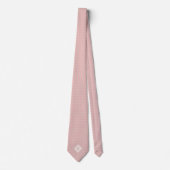 Cravate Monogramme d'inspiration botanique rose (Devant)