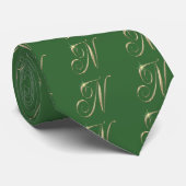 Cravate Monogramme d'or N initiales marchandise (Roulé)