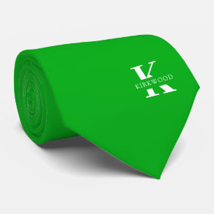 Cravate Monogramme écologique shamrock + Nom sur un côté