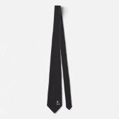 Cravate Monogramme élégant gris charbon + Nom | Deux côtés (Devant)