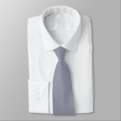 Cravate Monogramme élégant gris pièce + Nom | Deux côtés (Attaché)