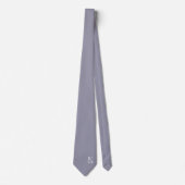 Cravate Monogramme élégant gris pièce + Nom | Deux côtés (Devant)